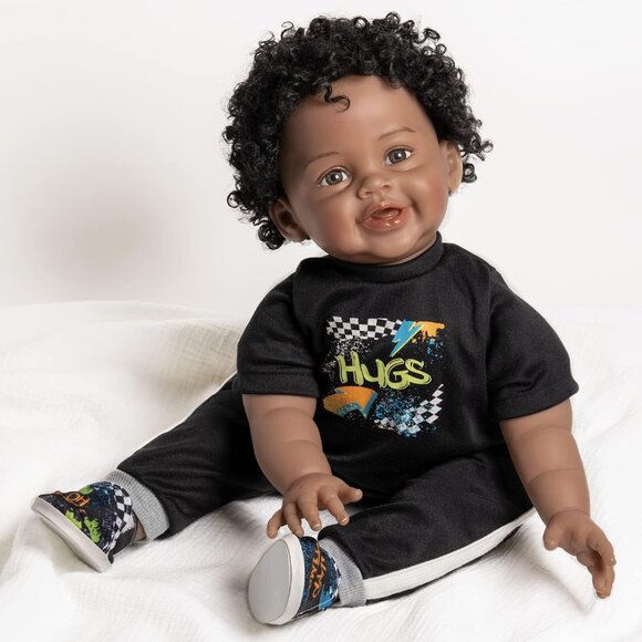 Paradise Galleries Realistic Black Reborn Baby Doll Ping Lau and Art 21" Inch - Picture 8 of 11